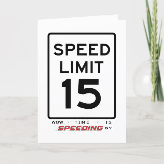 15th Speed Limit Birthday Card