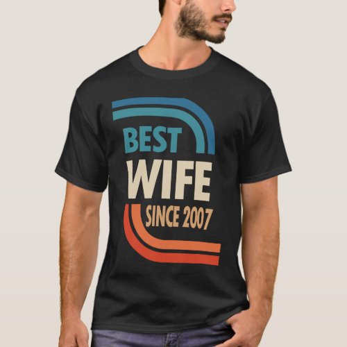 15th Wedding Anniversary Best Wife Since 2007 T_Shirt