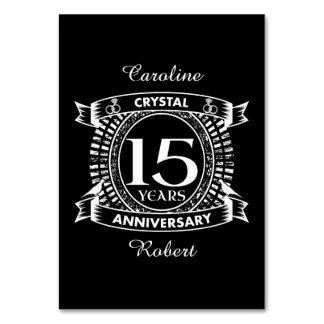 15TH wedding anniversary black and white Card