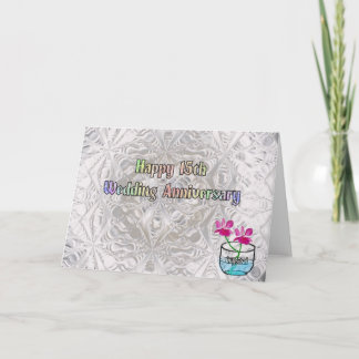 15th Wedding Anniversary Card