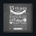 15th wedding anniversary, chalkboard, 15 years magnet<br><div class="desc">Celebrate your love with our elegant wedding anniversary signs. Perfect for marking milestones and adding a special touch,  these signs are ideal for highlighting your celebration,  enhancing the decor,  and capturing cherished memories. Their designs blend sophistication with personal charm,  making your anniversary truly unforgettable.
Designed By The Arty Apples.</div>