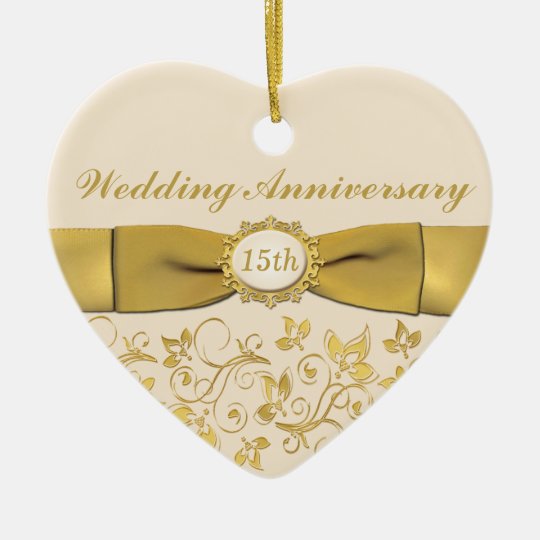 15th Wedding Anniversary Christmas Ornament Zazzle 15th Wedding Anniversary Christmas Ornament
