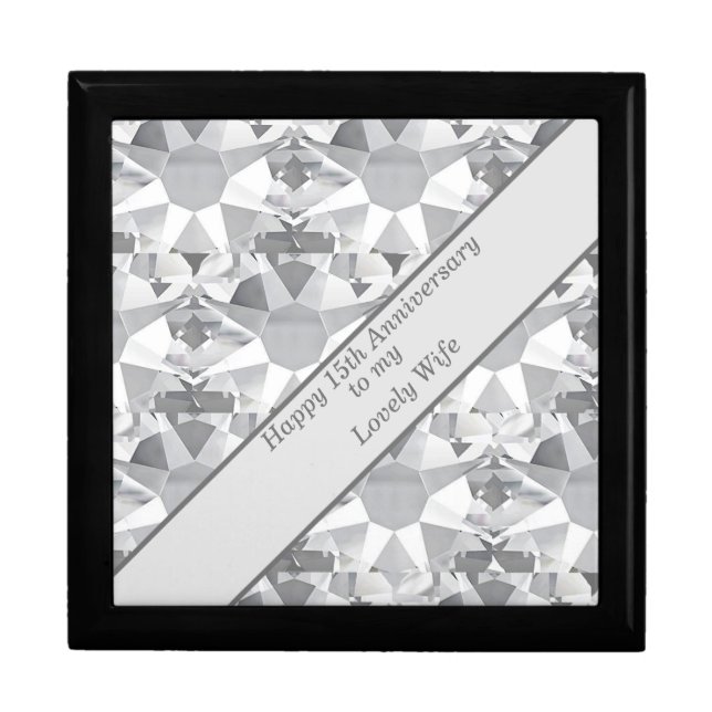 15th Wedding Anniversary, Crystal  Gift Box (Front)