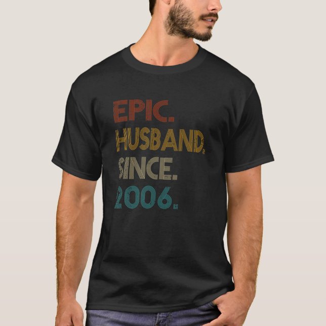 15Th Wedding Anniversary Gift Him - Epic Husband S T-Shirt (Front)