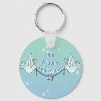 15th Wedding Anniversary Gifts Keychain