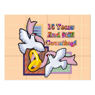 15th Wedding Anniversary Gifts Postcard