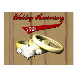 15th Wedding Anniversary Gifts Postcard