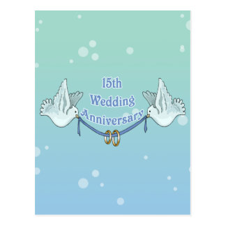 15th Wedding Anniversary Gifts Postcard