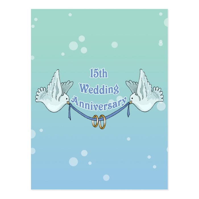 15th Wedding Anniversary Gifts Postcard