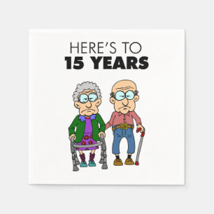 15th Wedding Anniversary Growing Old Napkins