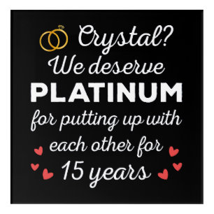 15th Wedding Anniversary I - Crystal Funny Couple Acrylic Print