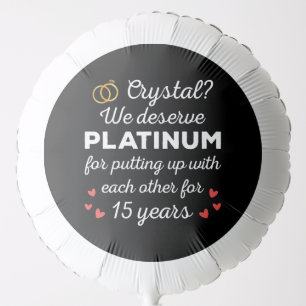 15th Wedding Anniversary I - Crystal Funny Couple Balloon