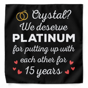 15th Wedding Anniversary I - Crystal Funny Couple Bandana