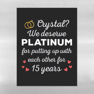 15th Wedding Anniversary I - Crystal Funny Couple Magnetic Dry Erase Sheet