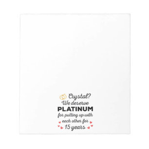 15th Wedding Anniversary I - Crystal Funny Couple Notepad