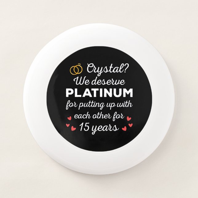15th Wedding Anniversary I - Crystal Funny Couple Wham-O Frisbee (Front)