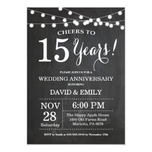 15th Year  Anniversary  Invitations  Zazzle