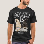 15th Wedding Anniversary Just Married 15 Years T-Shirt<br><div class="desc">15th Wedding Anniversary Just Married 15 Years 
Wedding Anniversary with this vintage funny nautical just married design.
Makes a great item for men and women who are celebrating their marriage anniversary. Great for cruise trips,  boating,  or everyday wear.</div>