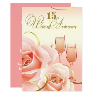 15th Wedding Anniversary Party Invitations