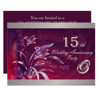 15th Wedding Anniversary Party Invitations