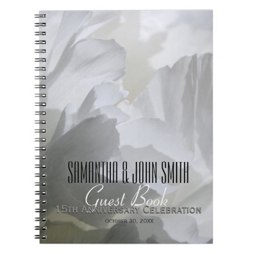 15th Wedding Anniversary Party Peony Guest Book