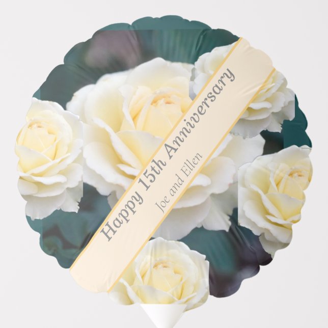 15th Wedding Anniversary, Rose Balloon (Front)