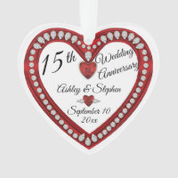 15th Wedding Anniversary Ruby Diamonds Keepsake