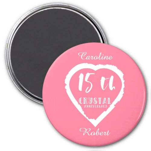 15th Wedding anniversary traditional crystal Magnet