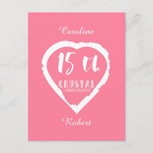 15th Wedding anniversary traditional crystal Postcard