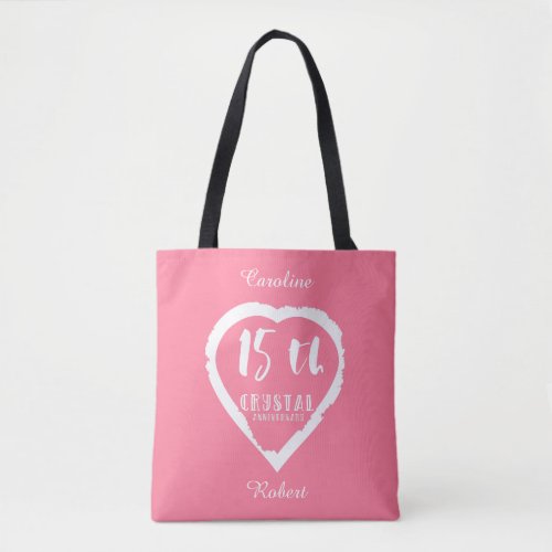 15th Wedding anniversary traditional crystal Tote Bag