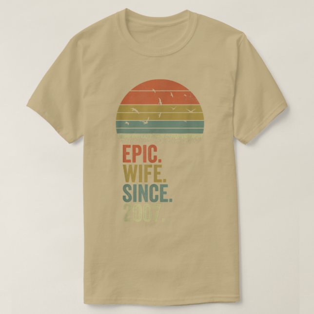 15th Wedding Anniversary Women s, Epic Wife Since  T-Shirt (Design Front)