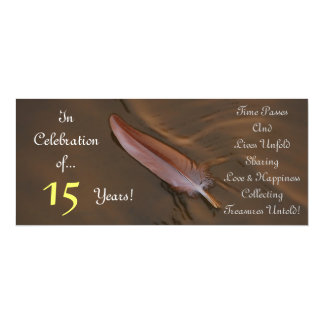 15th Year Anniversary Feather Invitation