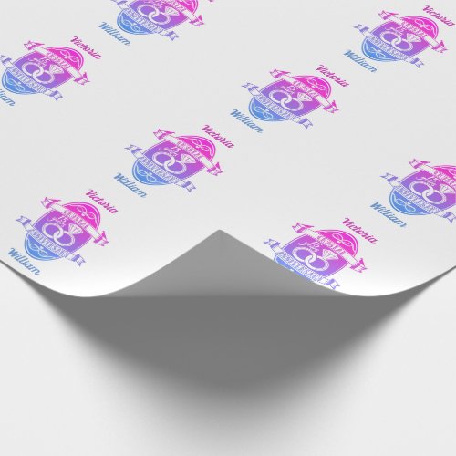 15th Year traditional crystal wedding anniversary Wrapping Paper