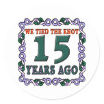 15thweddinganniversary classic round sticker