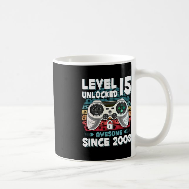 15yr BDay Son Boy Fun Gamer 15th 15 Year Old Birth Coffee Mug (Right)
