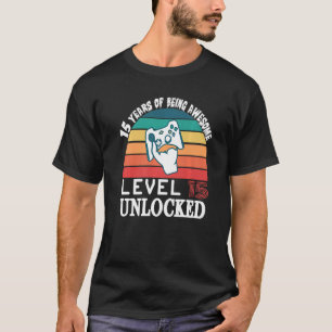 15yr BDay Son Boy Gamer 15th 15 Years Old Birthda T-Shirt