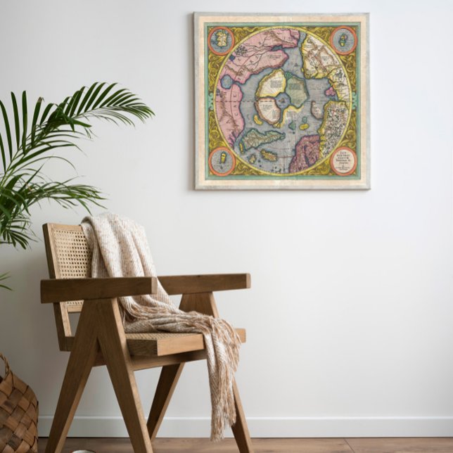 1606 Mercator Hondius Map of the Arctic Poster (Creator Uploaded)