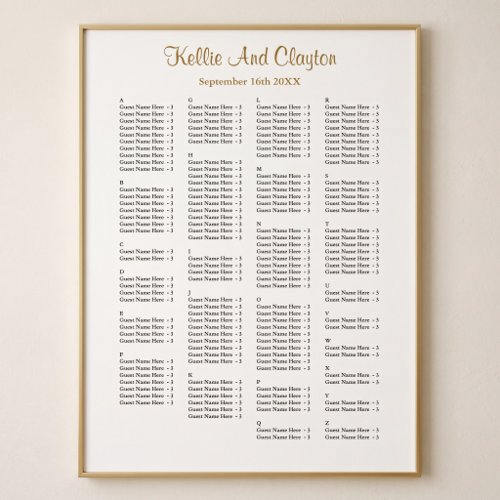 160 Simple Wedding Seating Chart