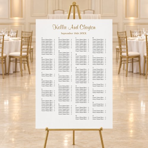 160 Simple Wedding Seating Chart Foam Board