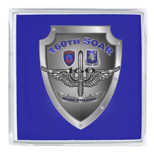 160th SOAR Special Operations Aviation Regiment  Silver Finish Lapel Pin (Front)
