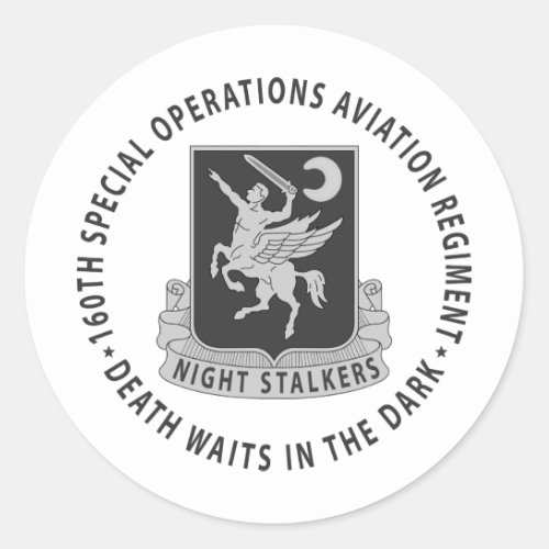 160th SOAR _ Subdued Classic Round Sticker