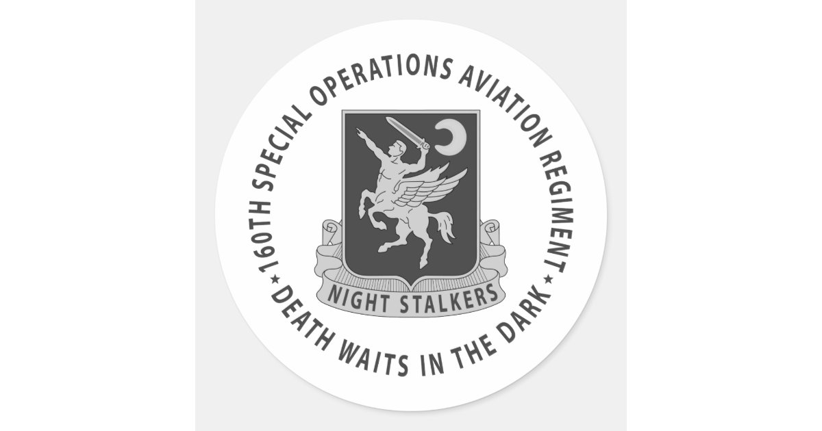160th SOAR - Subdued Classic Round Sticker | Zazzle