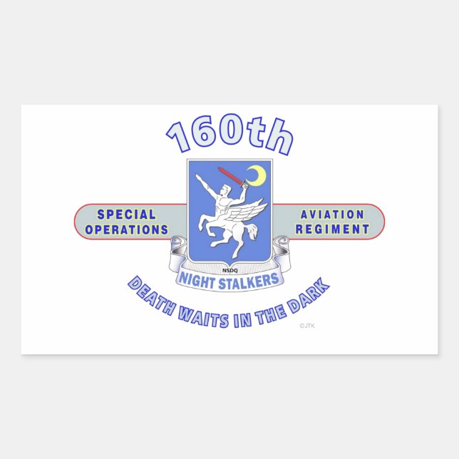 160TH SPECIAL OPERATION AVIATION REGIMENT SOAR RECTANGULAR STICKER (Front)