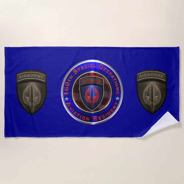 160th Special Operations Aviation NIGHT STALKERS   Beach Towel (Front)