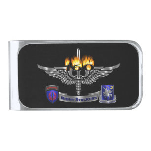 160th Special Operations Aviation NIGHT STALKERS  Silver Finish Money Clip