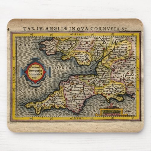 1610 Map of Cornwall Devon Somerset etc Mouse Pad