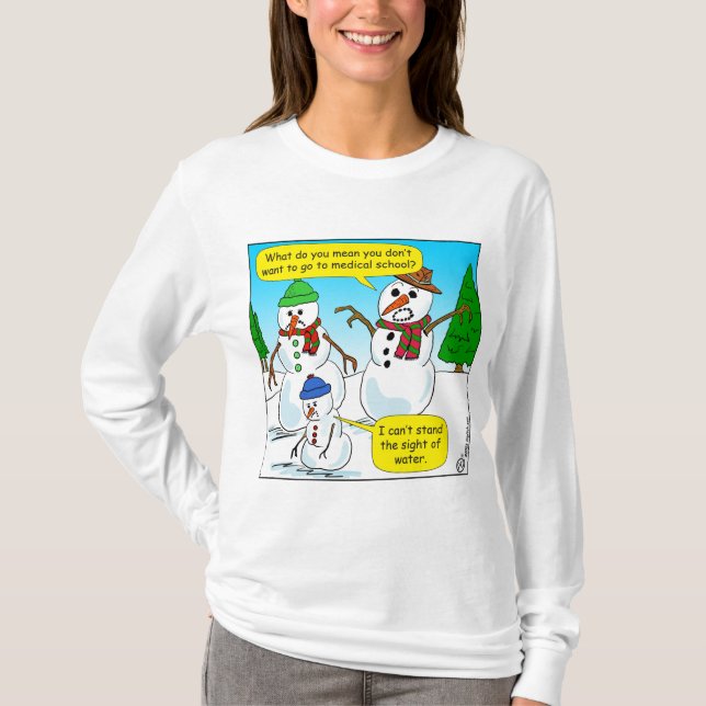1611 I Can’t Stand The Sight Of Water Cartoon T-Shirt (Front)