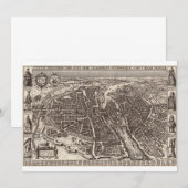 1618 Map of Paris by Claes Jansz. Visscher (Front/Back)