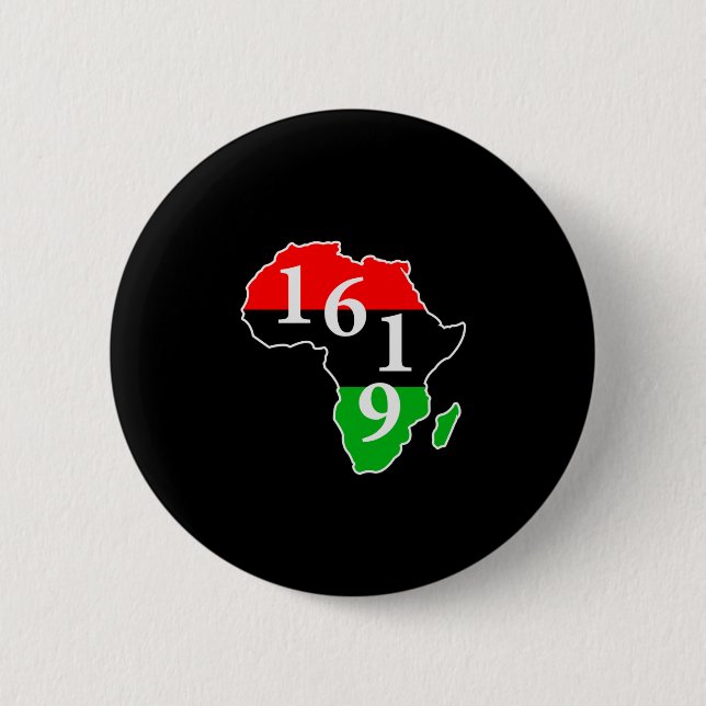 1619 Black History Month Africa Flag Button (Front)