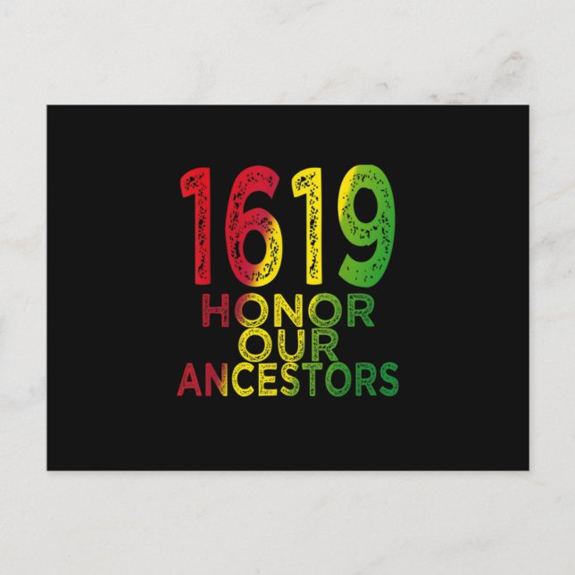 1619 Our Ancestors Project Black History Month Invitation Postcard (Front)